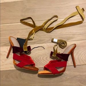 Brand New Zara velvet colored sandals